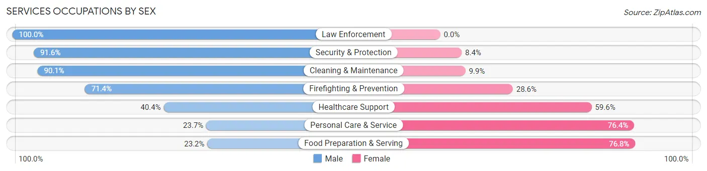 Services Occupations by Sex in Zip Code 07920