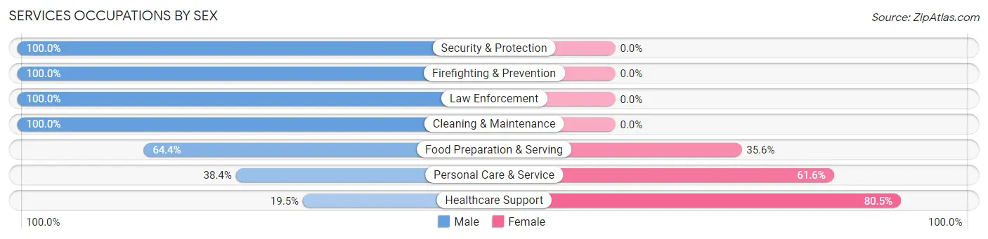 Services Occupations by Sex in Zip Code 07928