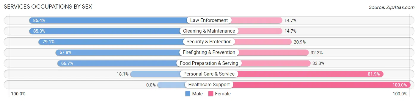 Services Occupations by Sex in Zip Code 07950