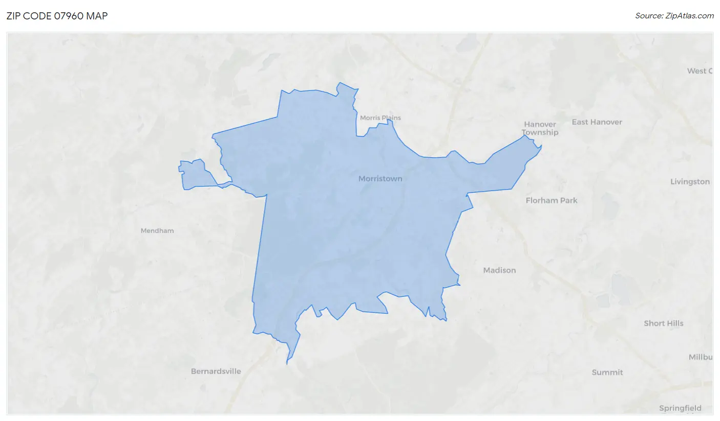 Zip Code 07960 Map