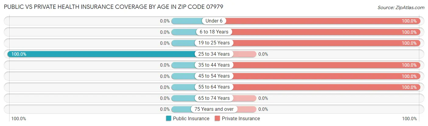 Public vs Private Health Insurance Coverage by Age in Zip Code 07979