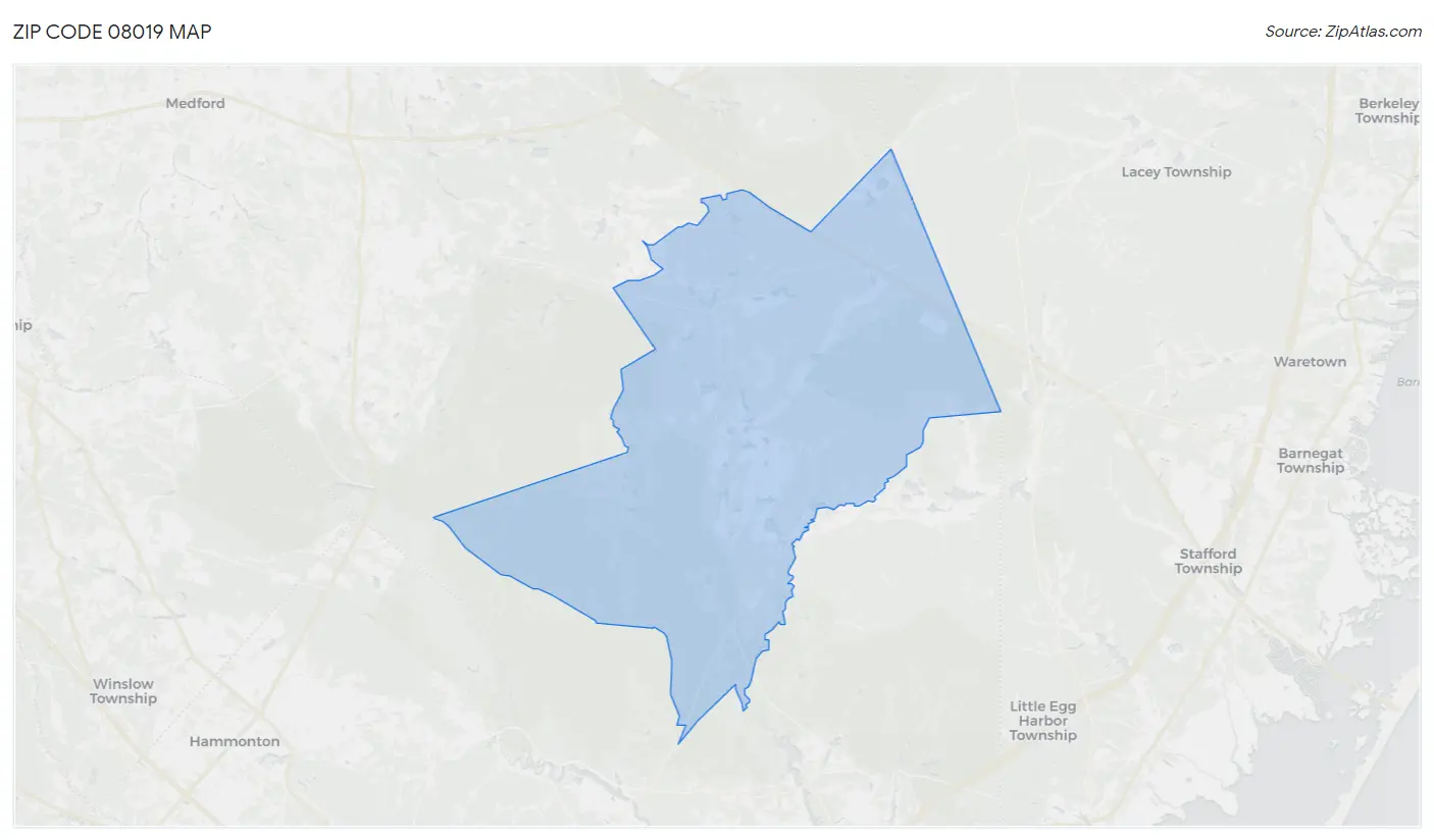 Zip Code 08019 Map