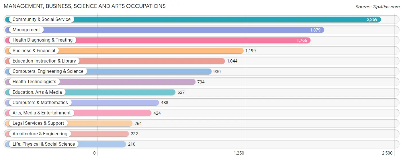 Management, Business, Science and Arts Occupations in Zip Code 08021