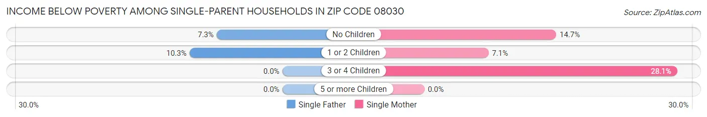 Income Below Poverty Among Single-Parent Households in Zip Code 08030