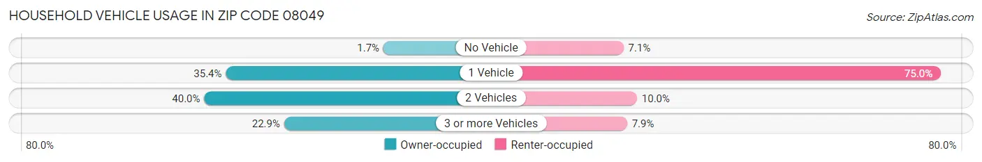 Household Vehicle Usage in Zip Code 08049