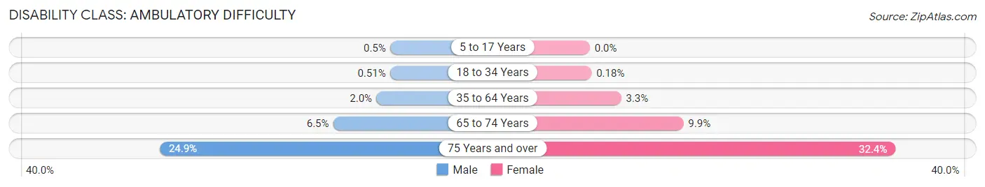 Disability in Zip Code 08053: <span>Ambulatory Difficulty</span>