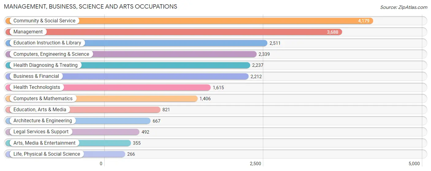 Management, Business, Science and Arts Occupations in Zip Code 08053