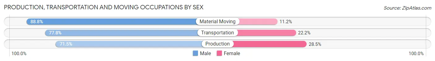 Production, Transportation and Moving Occupations by Sex in Zip Code 08060