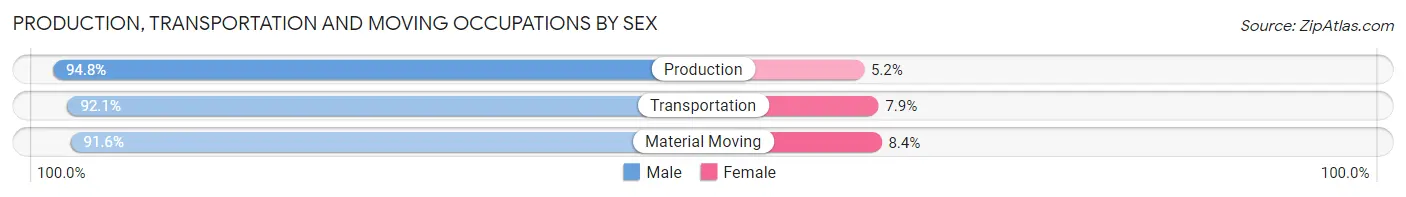 Production, Transportation and Moving Occupations by Sex in Zip Code 08080