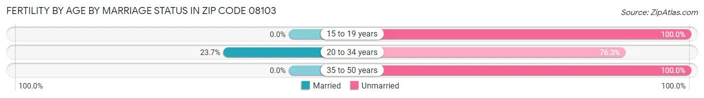 Female Fertility by Age by Marriage Status in Zip Code 08103