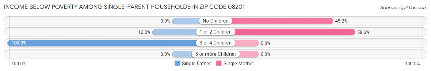 Income Below Poverty Among Single-Parent Households in Zip Code 08201