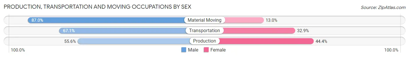Production, Transportation and Moving Occupations by Sex in Zip Code 08201
