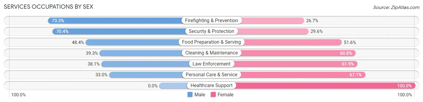 Services Occupations by Sex in Zip Code 08232