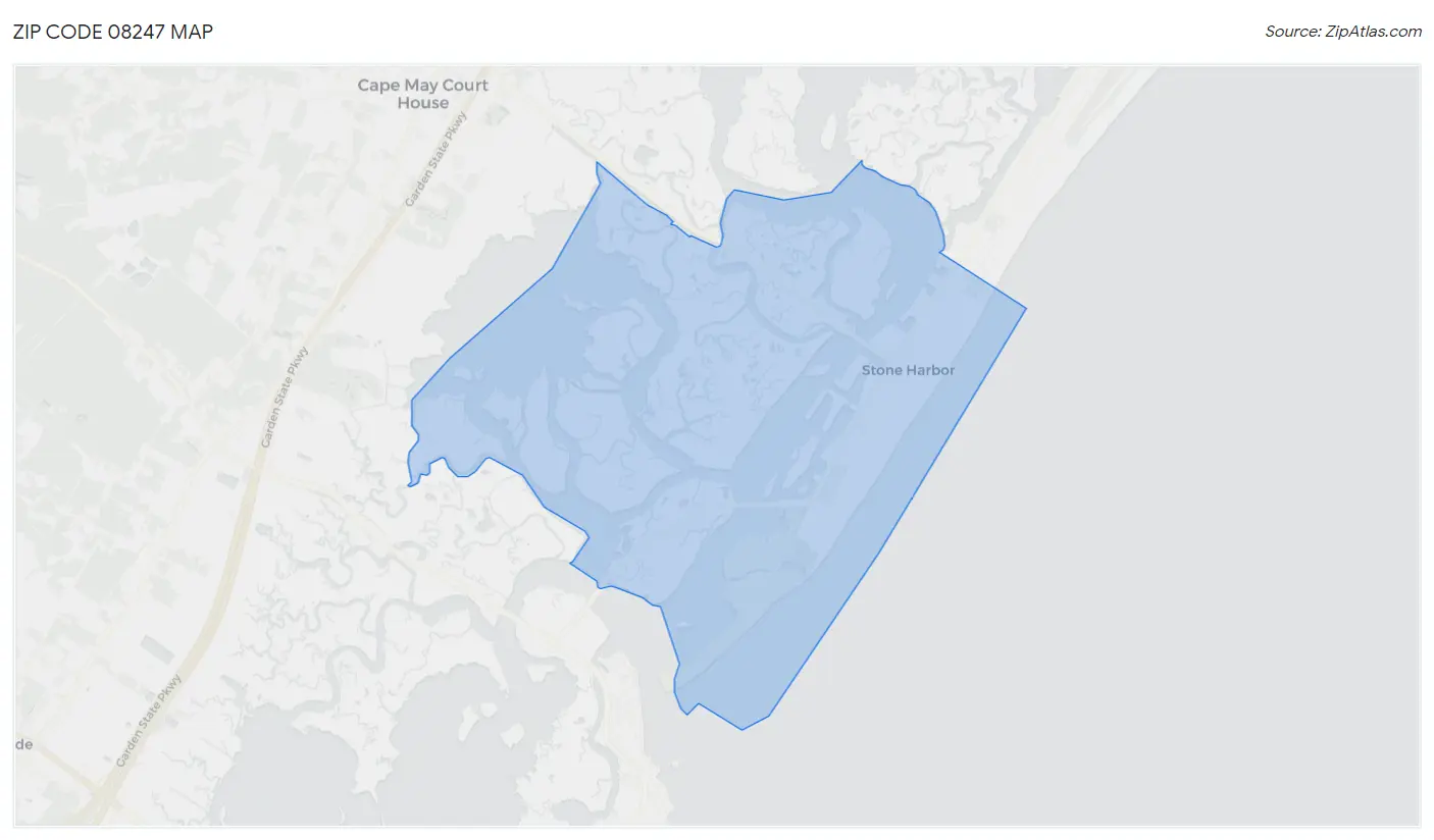 Zip Code 08247 Map