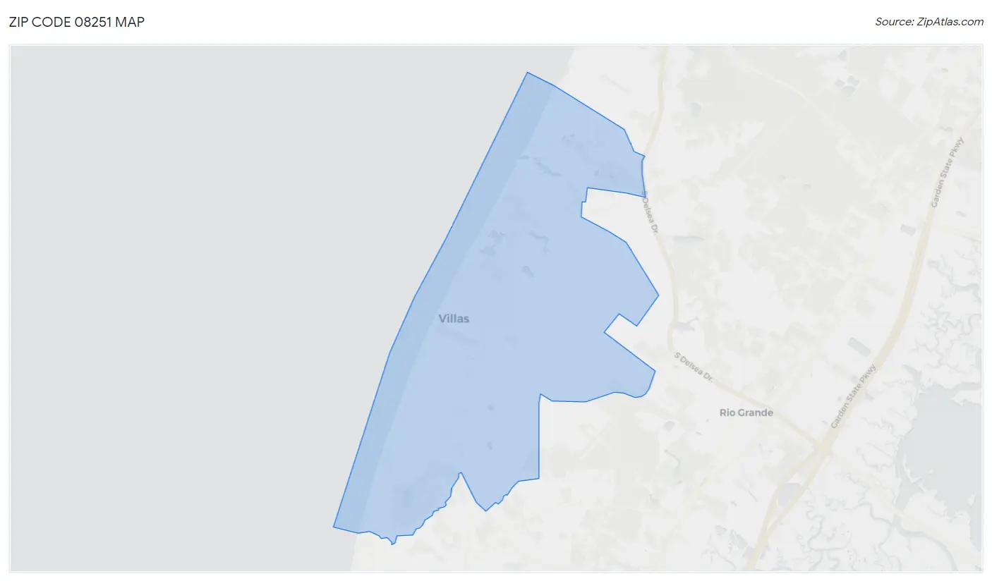 Zip Code 08251 Map