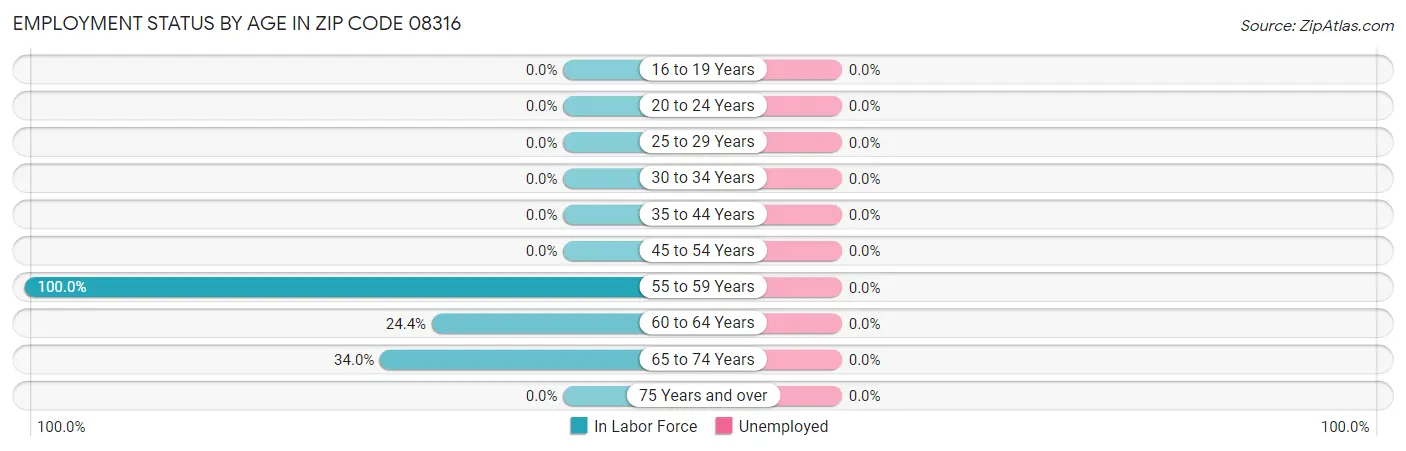 Employment Status by Age in Zip Code 08316