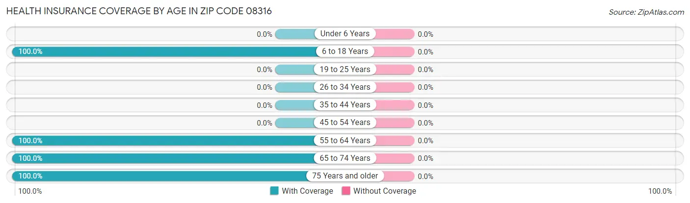 Health Insurance Coverage by Age in Zip Code 08316