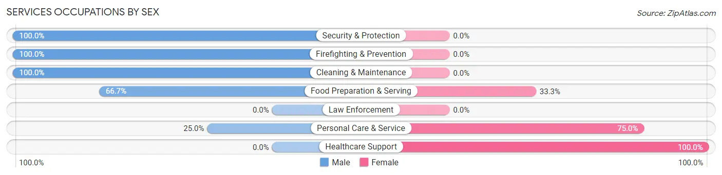 Services Occupations by Sex in Zip Code 08323