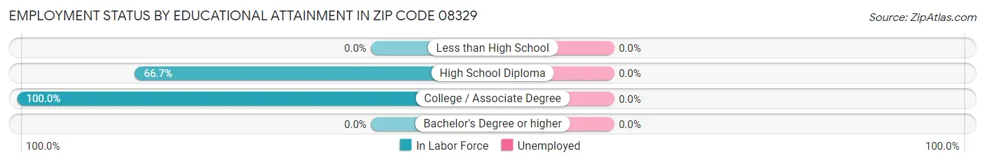 Employment Status by Educational Attainment in Zip Code 08329