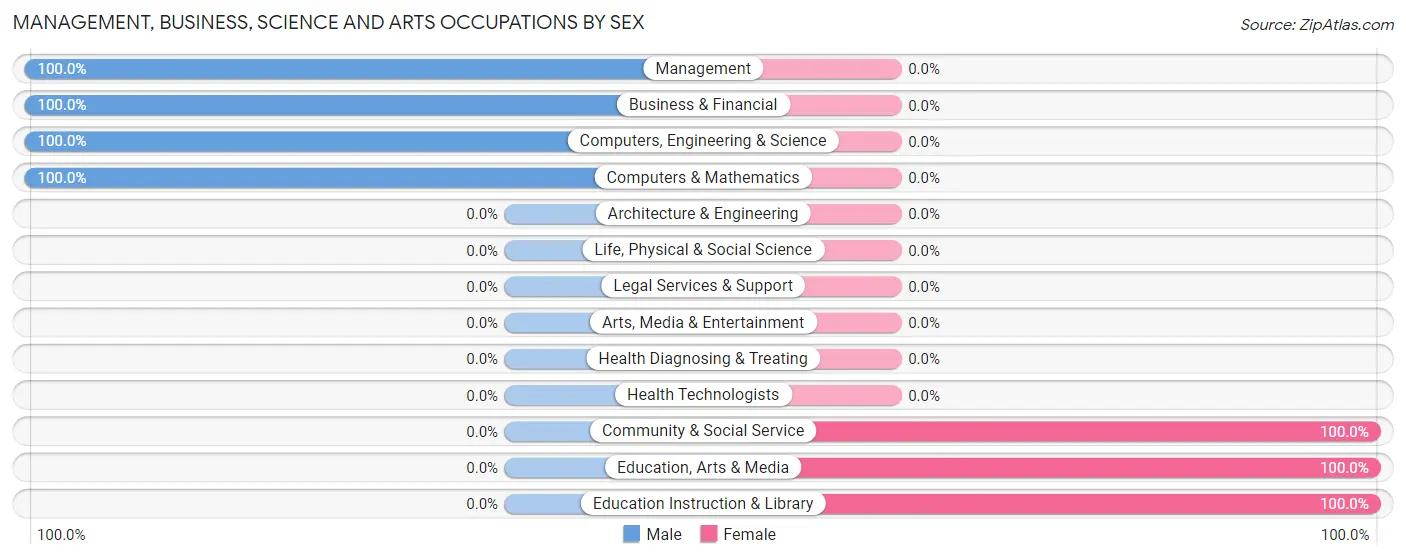 Management, Business, Science and Arts Occupations by Sex in Zip Code 08340