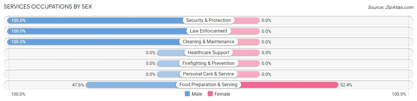 Services Occupations by Sex in Zip Code 08340