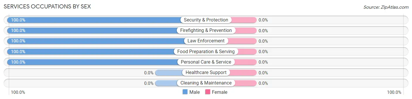 Services Occupations by Sex in Zip Code 08345
