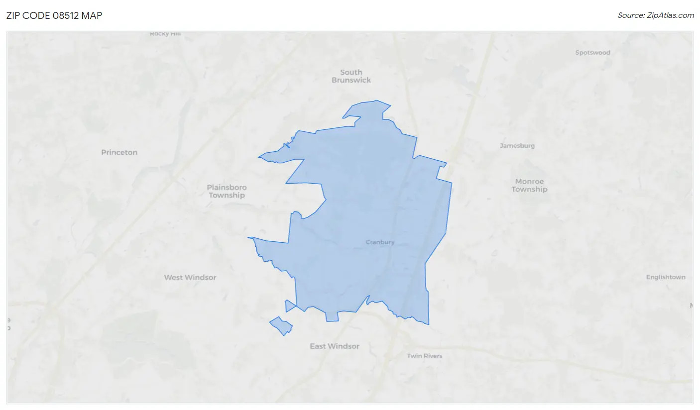 Zip Code 08512 Map