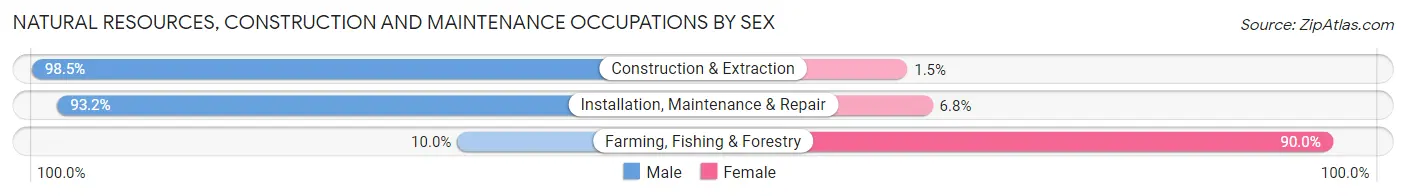 Natural Resources, Construction and Maintenance Occupations by Sex in Zip Code 08527