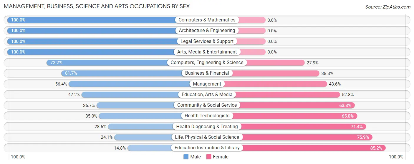 Management, Business, Science and Arts Occupations by Sex in Zip Code 08560