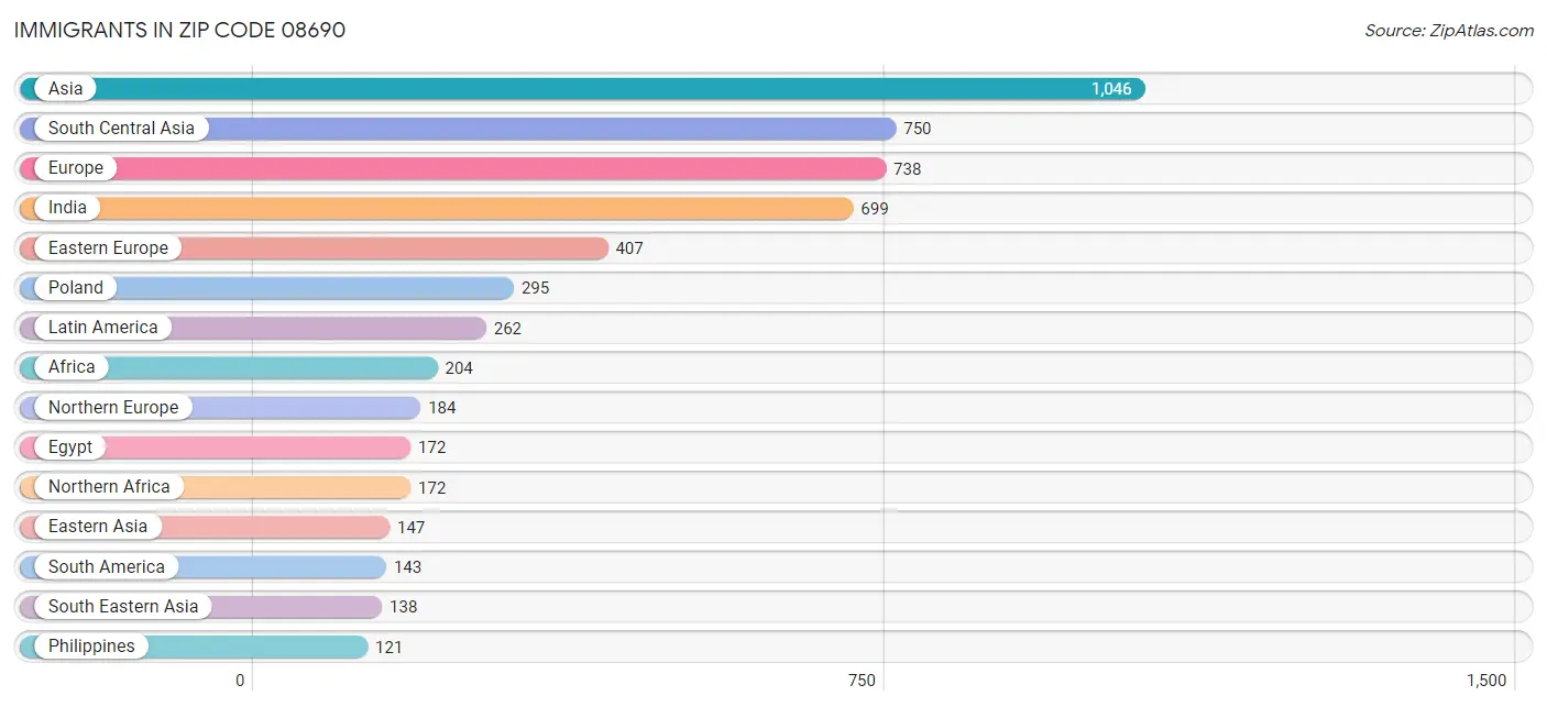 Immigrants in Zip Code 08690