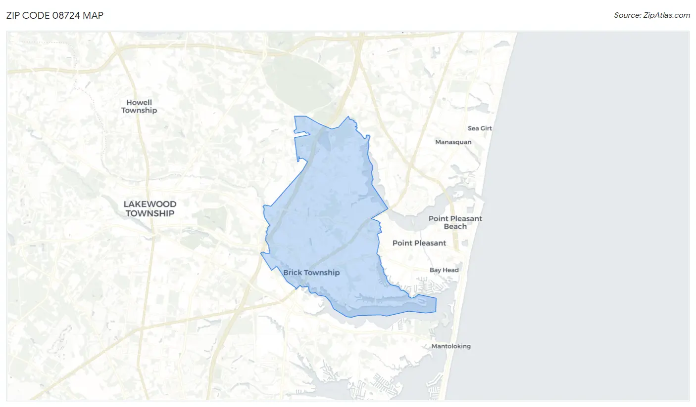 Zip Code 08724 Map