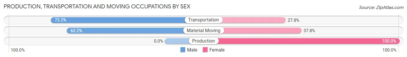 Production, Transportation and Moving Occupations by Sex in Zip Code 08802