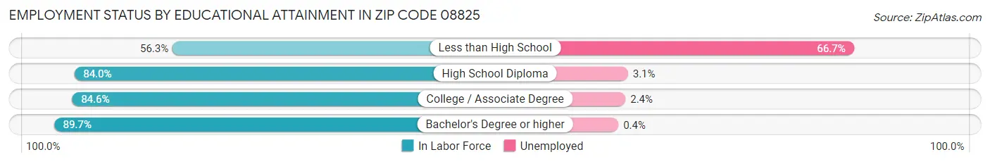 Employment Status by Educational Attainment in Zip Code 08825