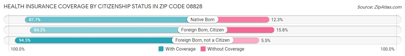 Health Insurance Coverage by Citizenship Status in Zip Code 08828