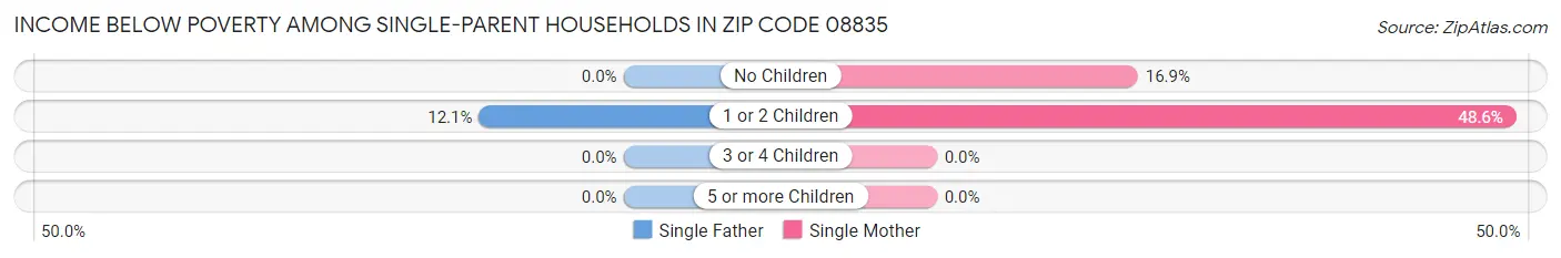 Income Below Poverty Among Single-Parent Households in Zip Code 08835