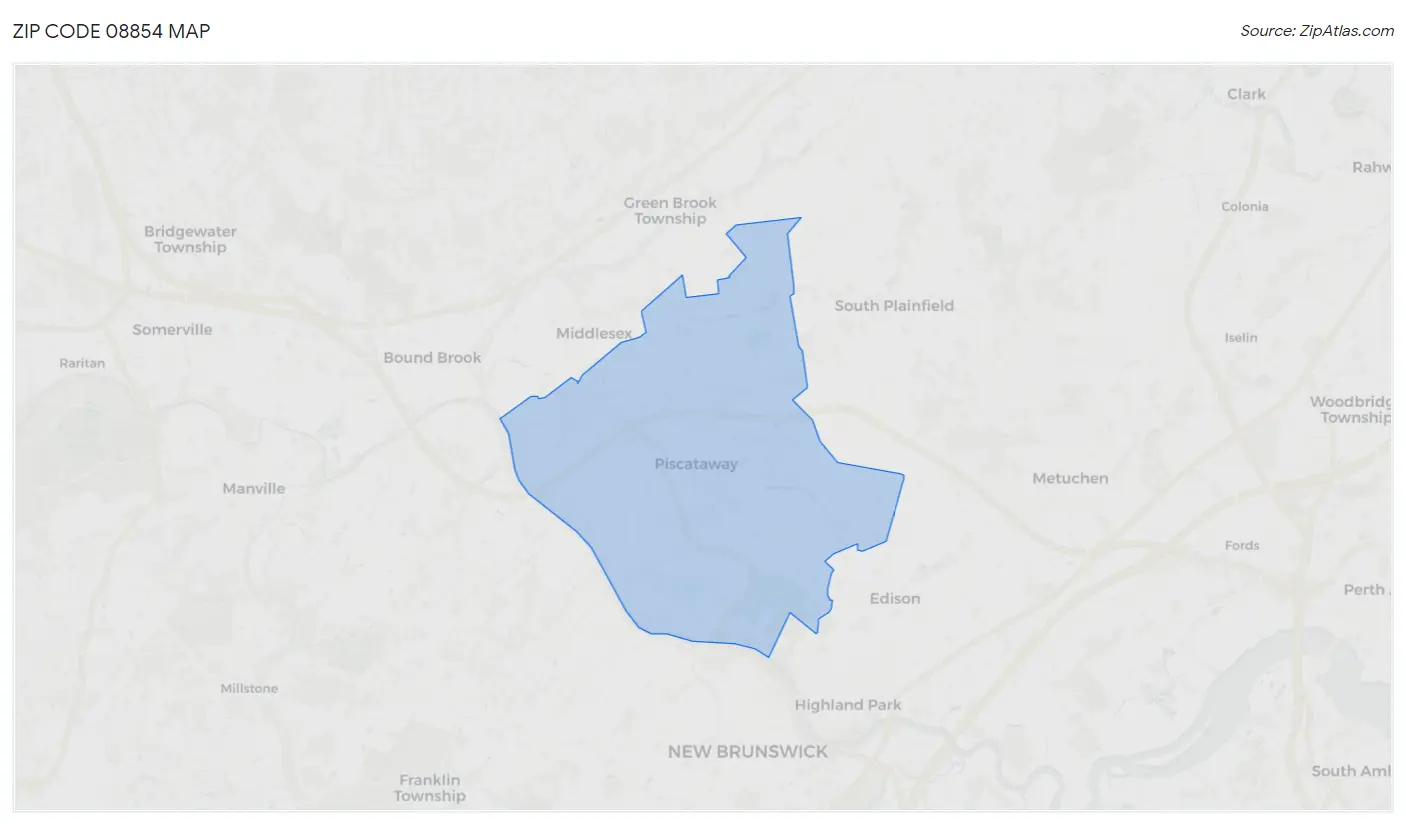 Zip Code 08854 Map