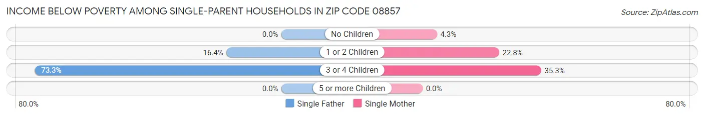 Income Below Poverty Among Single-Parent Households in Zip Code 08857