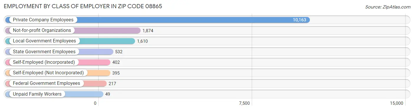 Employment by Class of Employer in Zip Code 08865