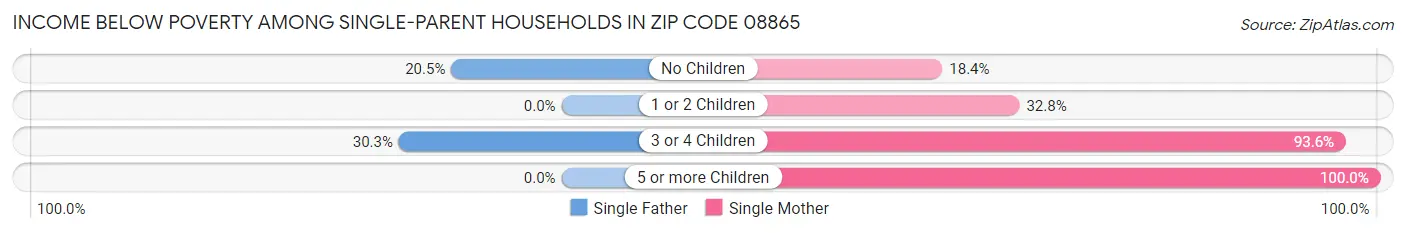 Income Below Poverty Among Single-Parent Households in Zip Code 08865