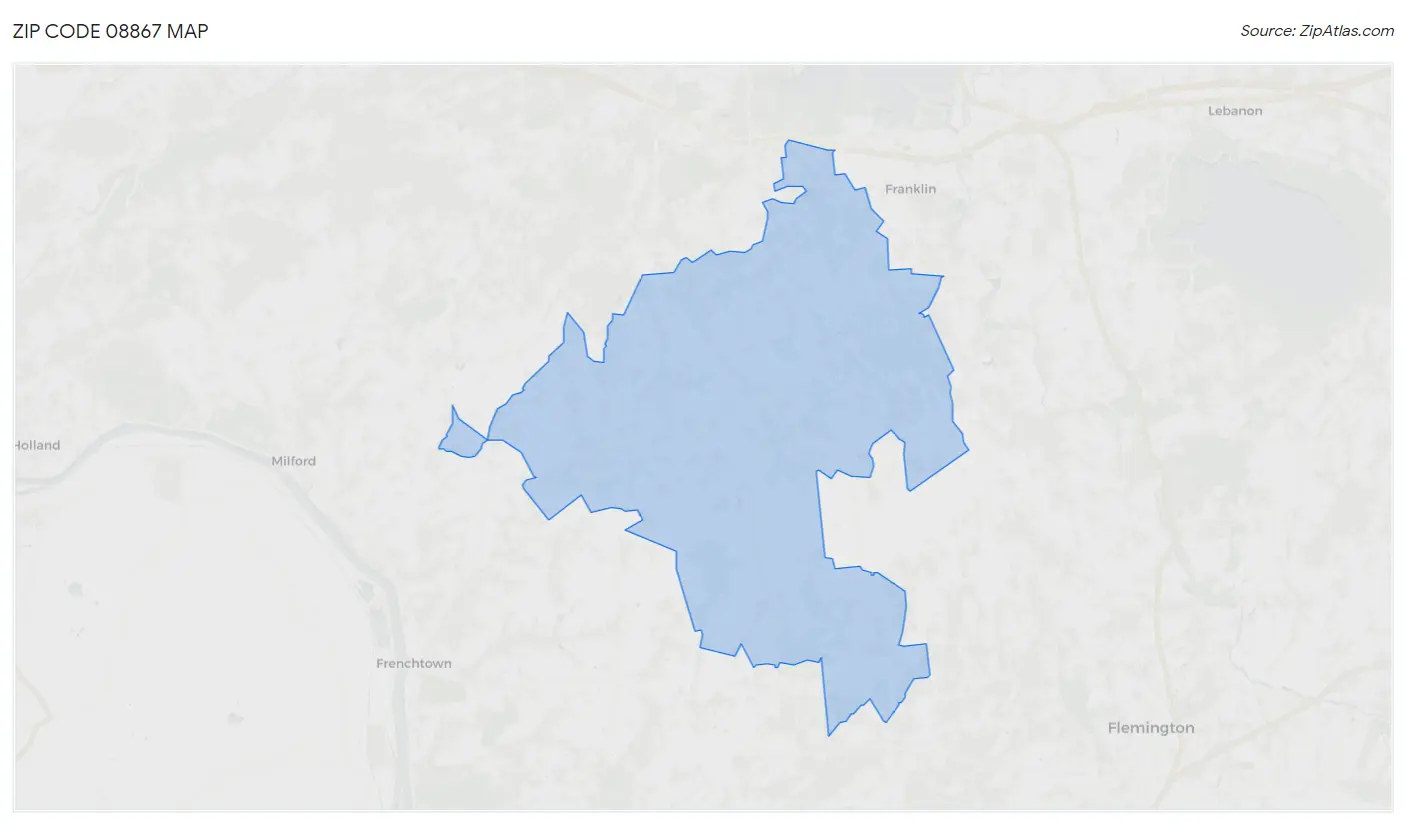 Zip Code 08867 Map