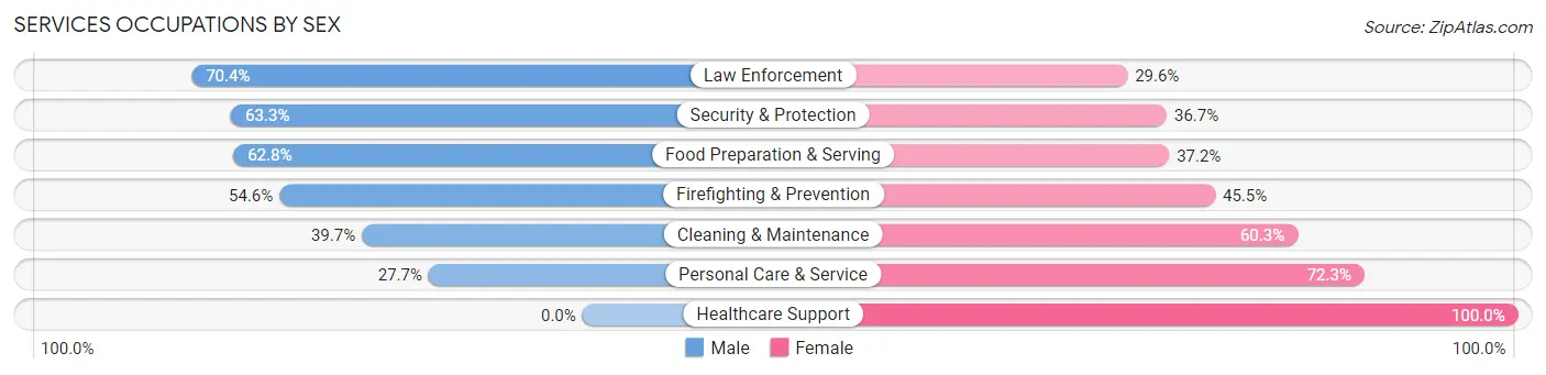 Services Occupations by Sex in Zip Code 08869