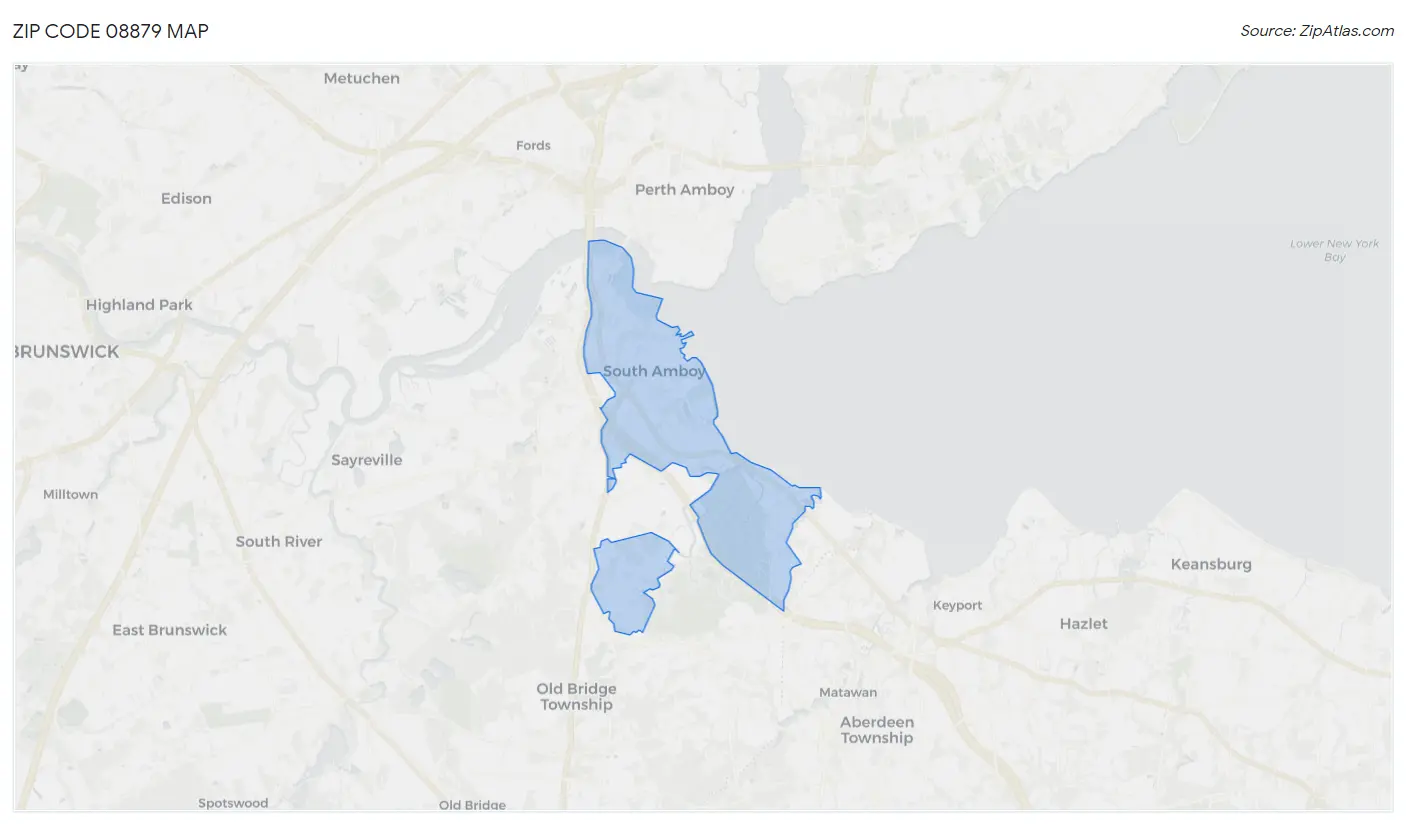 Zip Code 08879 Map