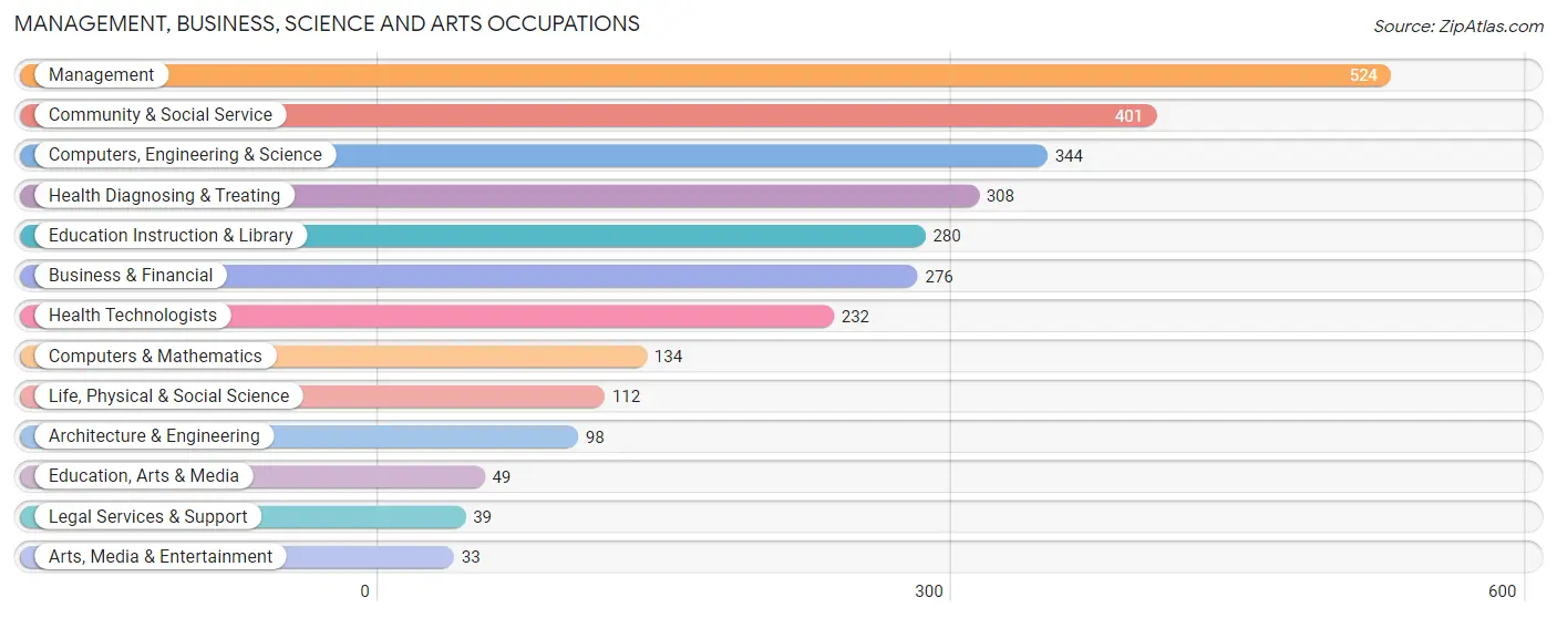 Management, Business, Science and Arts Occupations in Zip Code 08886