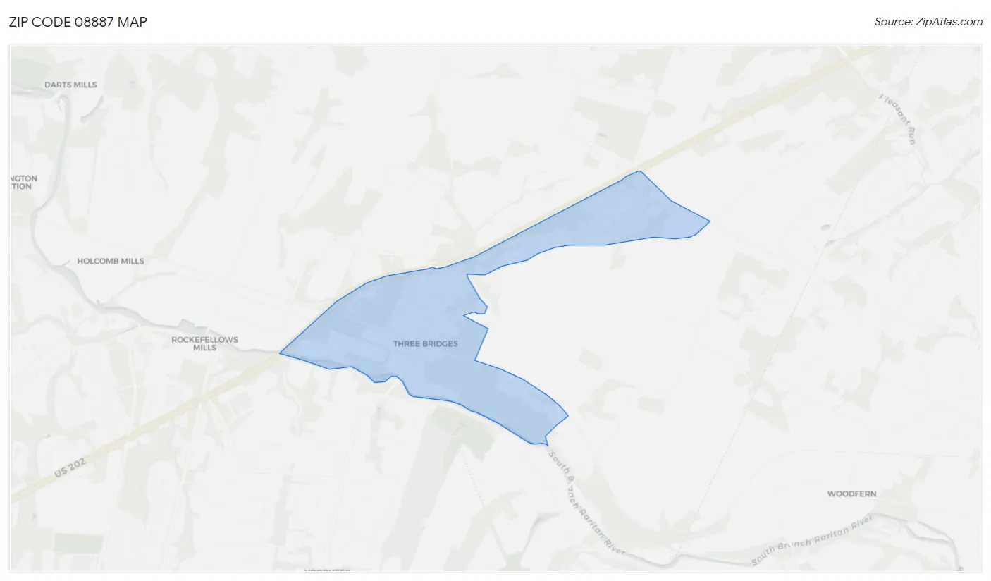 Zip Code 08887 Map