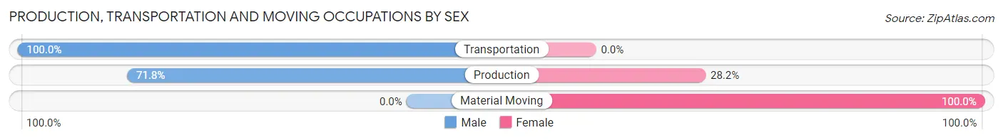 Production, Transportation and Moving Occupations by Sex in Zip Code 10022