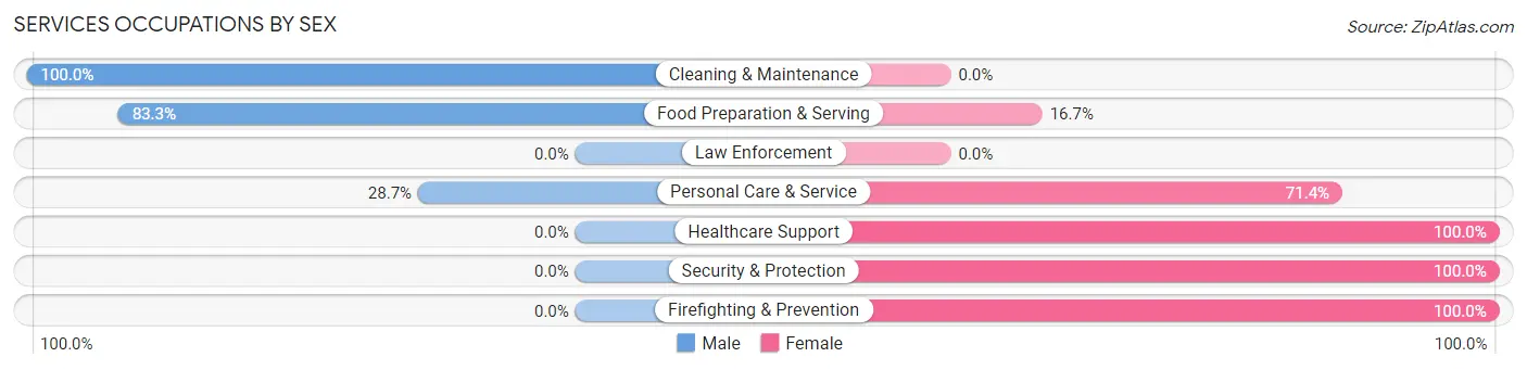Services Occupations by Sex in Zip Code 10075
