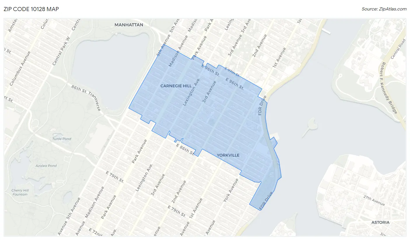 Zip Code 10128 Map