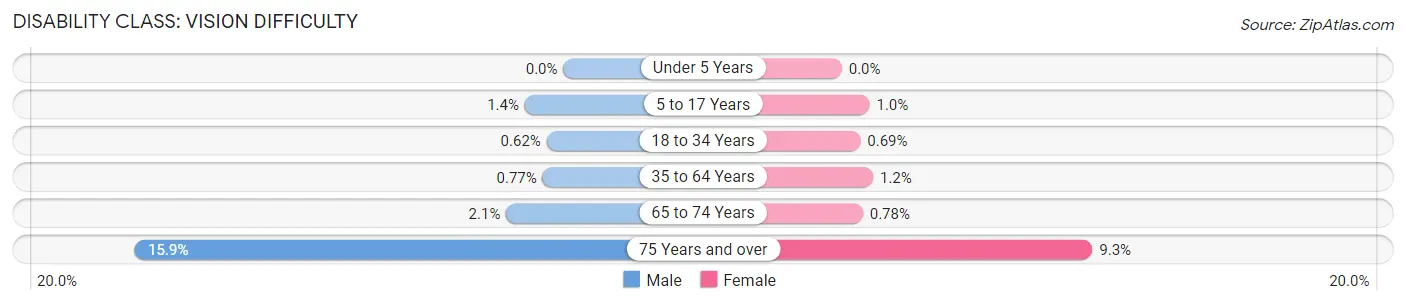 Disability in Zip Code 10128: <span>Vision Difficulty</span>