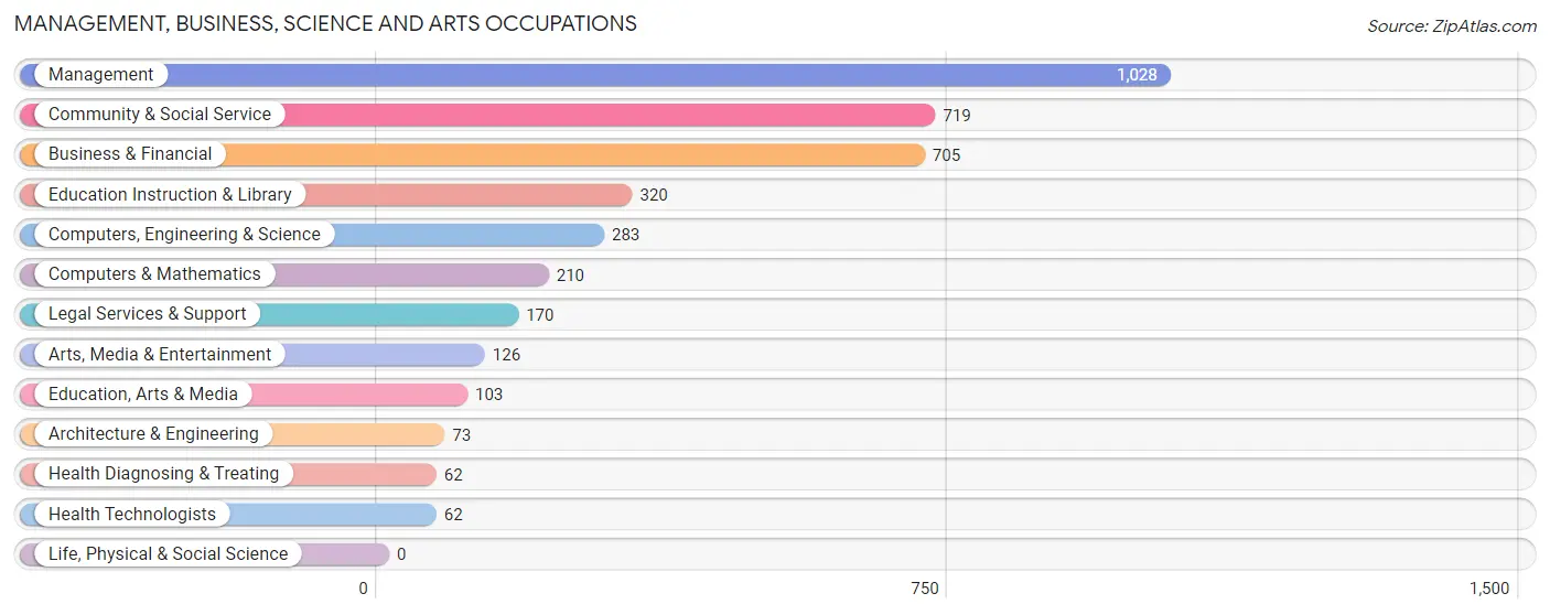 Management, Business, Science and Arts Occupations in Zip Code 10282