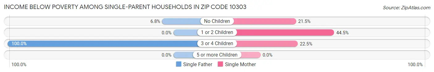 Income Below Poverty Among Single-Parent Households in Zip Code 10303